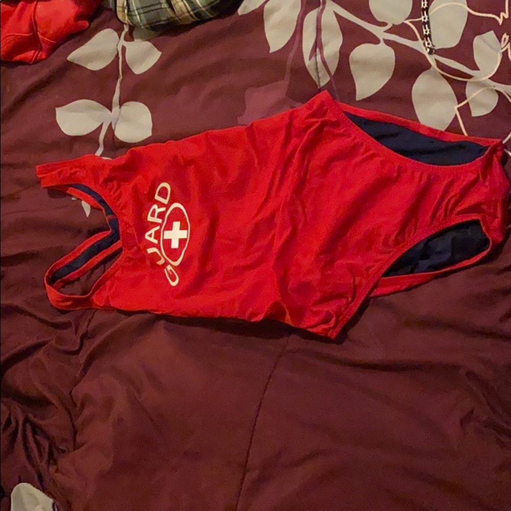 Red and Navy blue Lifeguard swimsuit!